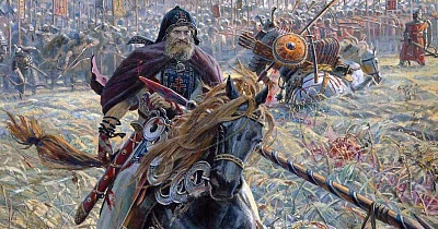 Картина Павла Рыженко «Победа Пересвета»
